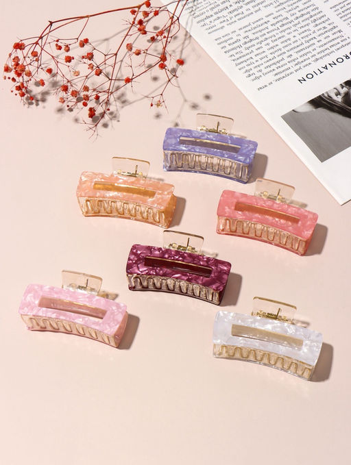 Краб для волос "Кимберли" прямой, 8х4 см, микс