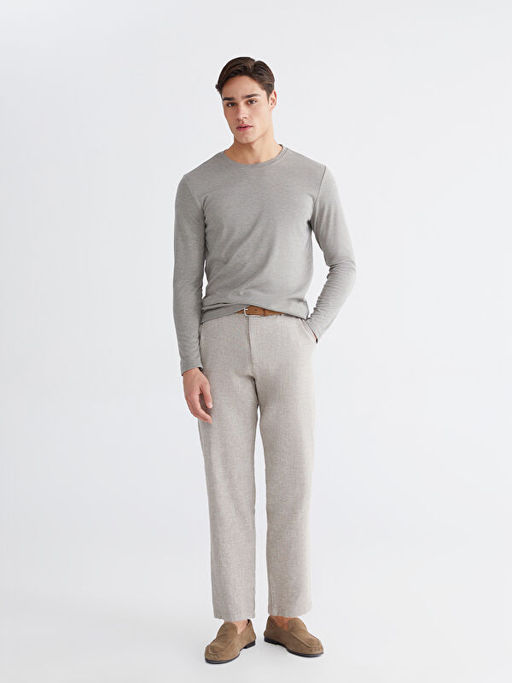 Bisiklet Yaka Uzun Kollu Erkek Ti??rt