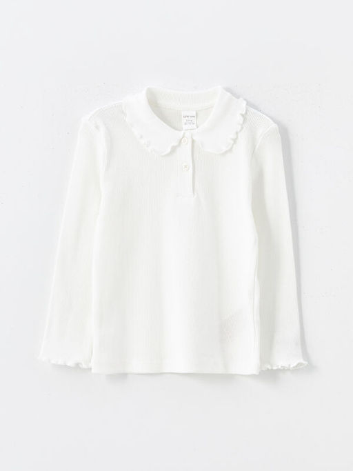 G?mlek Yaka Uzun Kollu Basic K?z ?ocuk Ti??rt