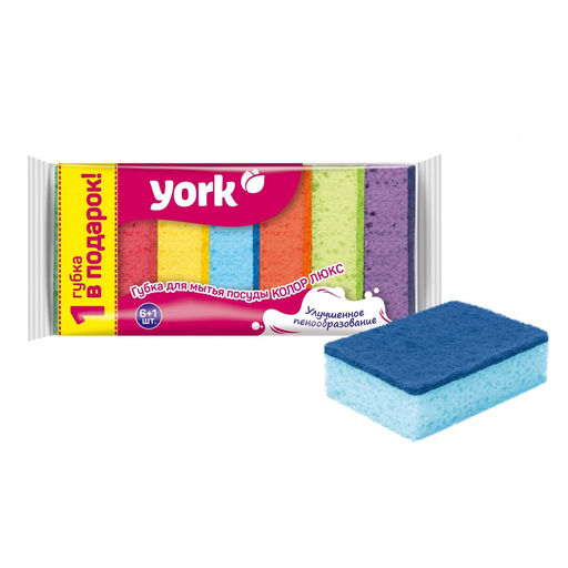 Губка для посуды 6 шт "YORK" Колор люкс, арт. 030180