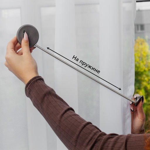 Подхват для штор Вязаный круг, на пружине, d = 6/3,5 см, 23,5 см, цвет тёмно-серый - Арт узор фото 4