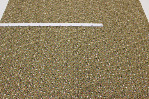 Теплый хлопок Земляничка на оливково-коричневом-2, СОРТ2, ш.1.47м, хлопок-100%, 150гр/м.кв - Купава фото 2