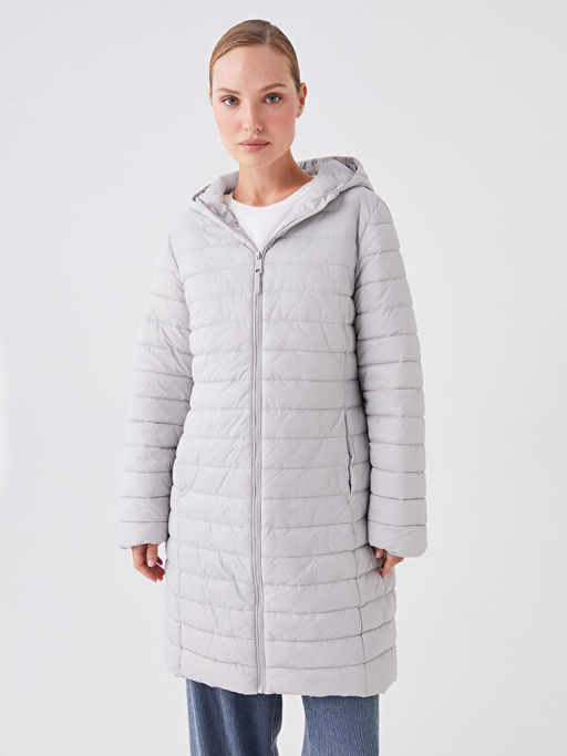 Kad?n Kap??onlu D?z ?i?me Mont