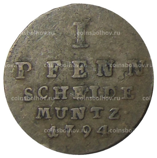 1 пфенниг 1794 года Германские государства  Брауншвейг -Люнебург