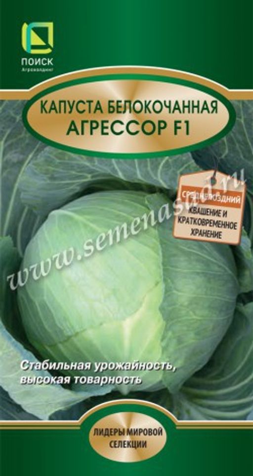 Капуста белокочанная Агрессор F1 (ЦВ*) 20шт.