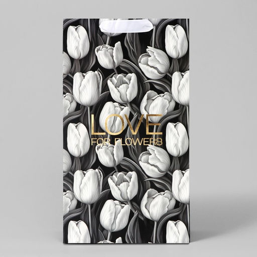 Пакет под две бутылки Tulip, тиснение, 35 х 20 х 9 см - Дарите счастье фото 2