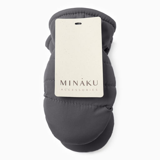 Варежки зимние детские MINAKU, серые, 15 см