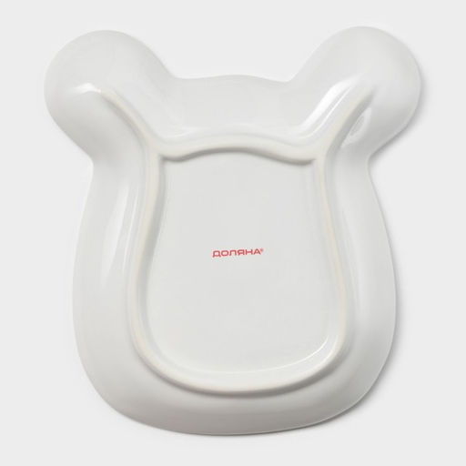 Тарелки Доляна «Мишка Отто», 17×16×2.6 см, набор 2 шт., доломит, белые  фото 6