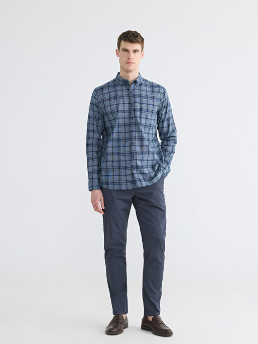 Regular Fit Ekose Poplin Erkek G?mlek