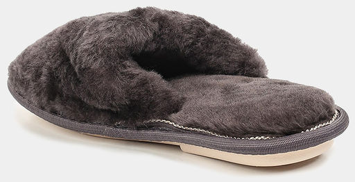 Тапочки Ralf Ringer Weekend FLATS из натурального меха серые фото 3