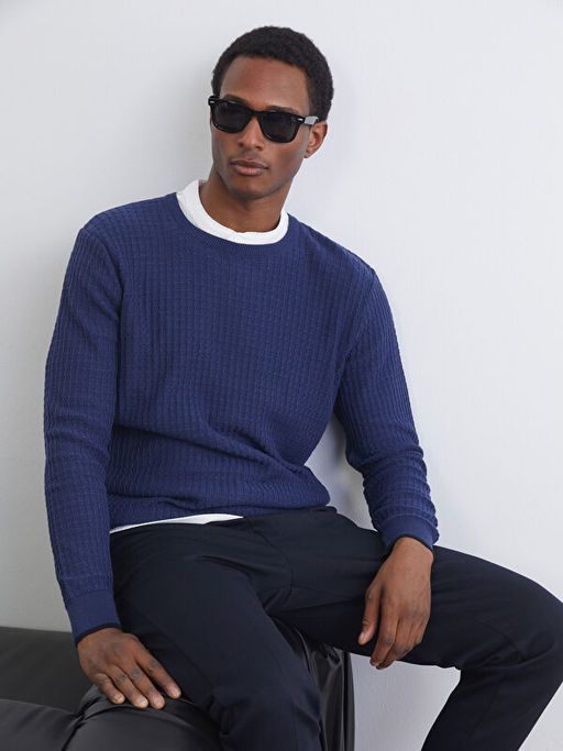 Bisiklet Yaka Erkek Triko Kazak