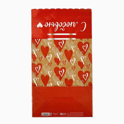 Пакет с клапаном С любовью, сердца, крафт, глиттер, 19.5 х 10 х 25 см - Дарите счастье фото 5