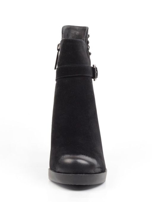 04-R164-1 BLACK Полусапоги женские (натуральная замша, натуральный мех) - Фабричный китай фото 5