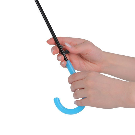 Зонт - трость полуавтоматический «Однотон», 8 спиц, R=46/55 см, d=92 см, голубой