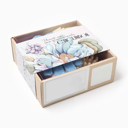 Подарочный набор Этель. Счастливой, полотенце 35?60 см, мочалка, щётка  фото 8