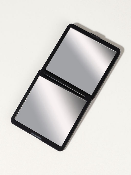 Зеркало складное «Волна», 7×7 см, с увеличением х2, чёрное