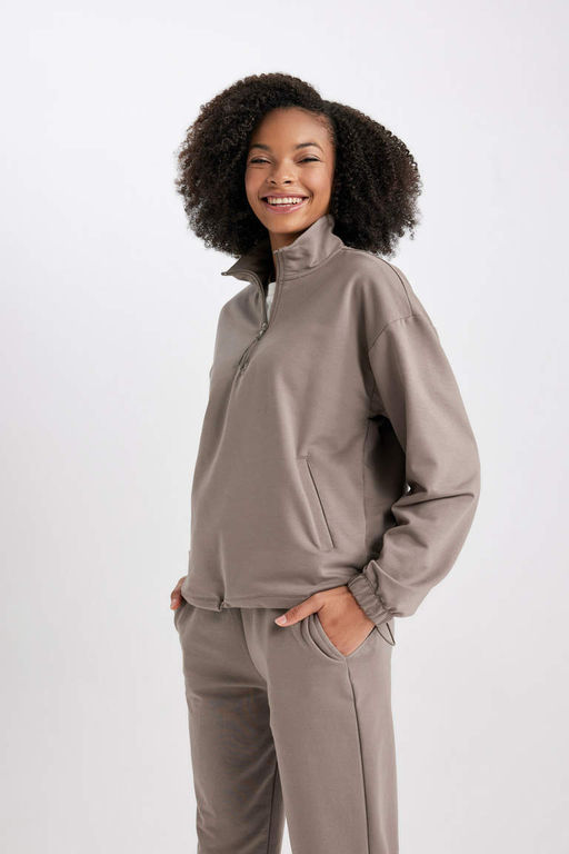 DeFactoFit Спортивная толстовка стандартного кроя с воротником-стойкой  фото 3