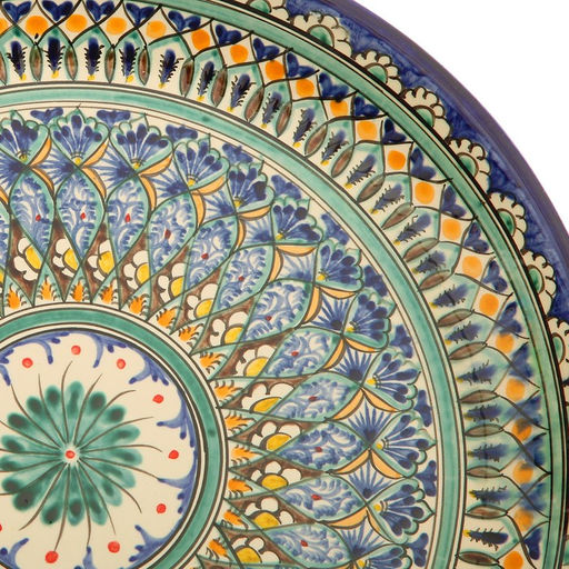 Ляган Риштанская Керамика «Узоры», 36 см, синий