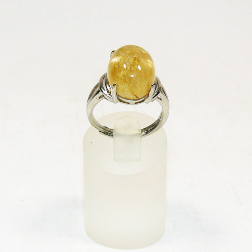 Кольцо из волосатика (волосы Венеры) в мельхиоре - Сувенир-камни фото 2