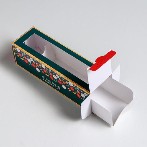 Цена за 5 шт. Коробка складная новогодняя «Счастливых мгновений» 18 х 5.5 х 5.5 см.