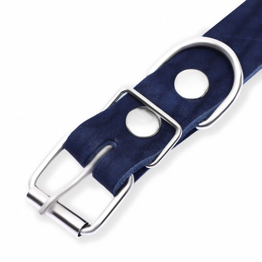 Ошейник кожаный однослойный, 54 х 2,5 см, ОШ 35-45 см, синий - Пижон фото 4