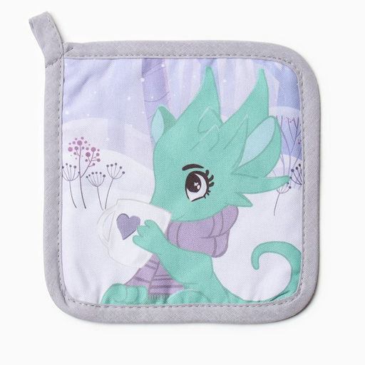 Набор кух. Доляна Чаепитие в лесу: варежка 20х28 см, прихватка 17х17 см, 35% хл, 65% пэ  фото 4