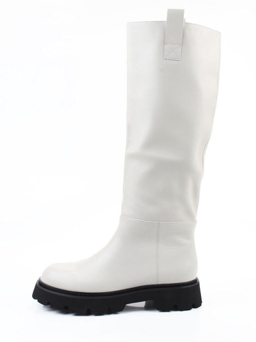 02-E39B-53R MILK Сапоги демисезонные женские (натуральная кожа)