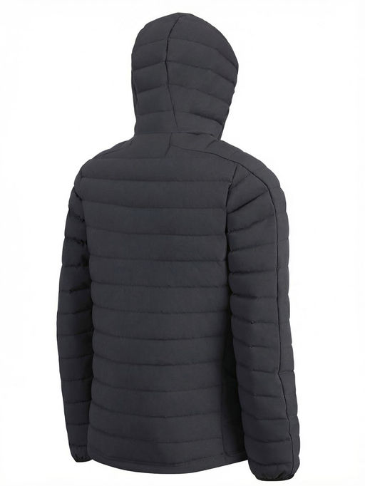 Куртка мужская стёганая с капюшоном с графеновой подкладкой черного цвета 9623_1Ch