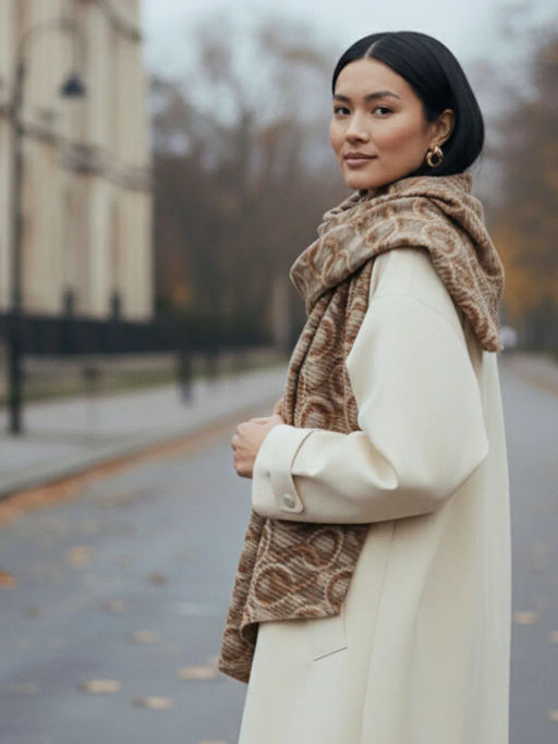 Большой, мягкий, тонкий и очень нежный двусторонний палантин с рисунком - Tantino фото 19