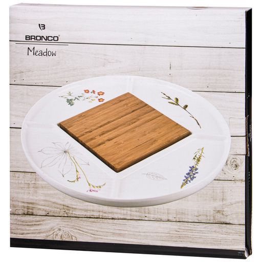Менажница Bronco Meadow 5 секций с деревянной доской 32.5×32.5×2 см фото 3