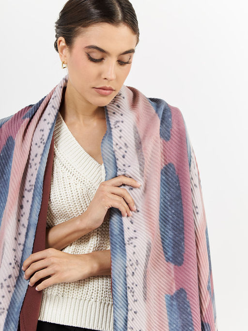 Большой, мягкий, тонкий и очень нежный двусторонний палантин с рисунком - Tantino фото 4