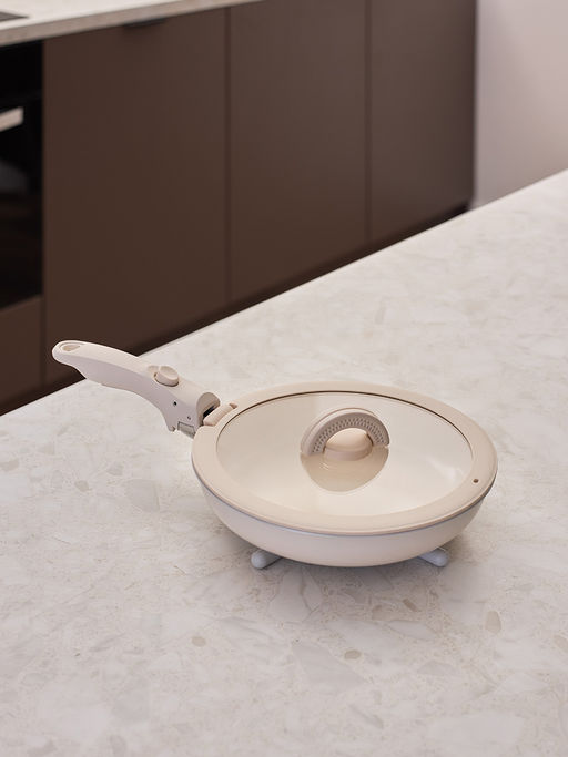 Набор посуды для приготовления со съемной ручкой smart ceramic, 7 предметов, цвета топленого молокатермо