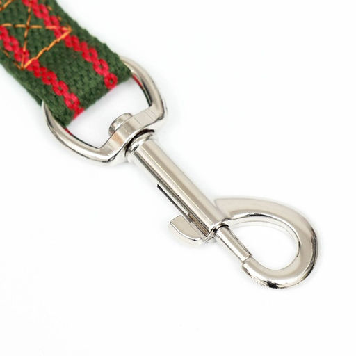 Поводок брезентовый, 1,6 м х 2 см, хаки/красный - Пижон фото 2