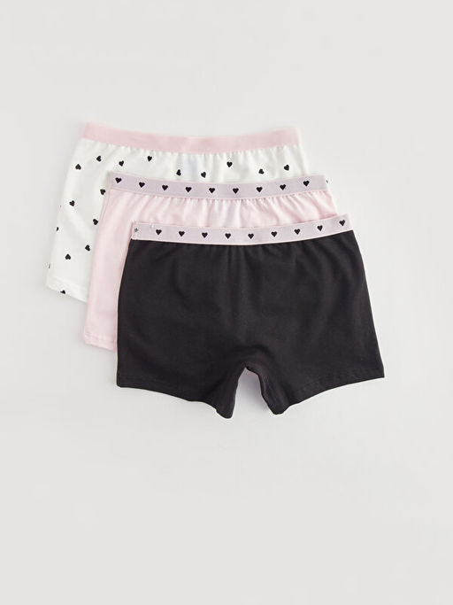 Bask?l? Pamuklu K?z ?ocuk Boxer 3l? - Waikiki фото 2