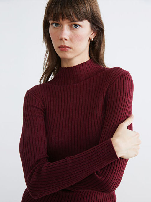 Yar?m Bal?k?? Yaka Kad?n Triko Kazak