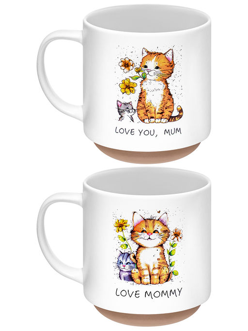 Набор кружек 2 пр. 430 мл 12*9*10 см Счастливый котенок, фарфор - Elan gallery фото 4