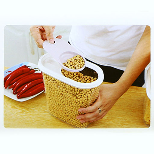 Домашняя мода Банка для сыпучих продуктов акриловая 0,8л 19х10см h7см, набор 2 штуки, розовый (Китай)  фото 4