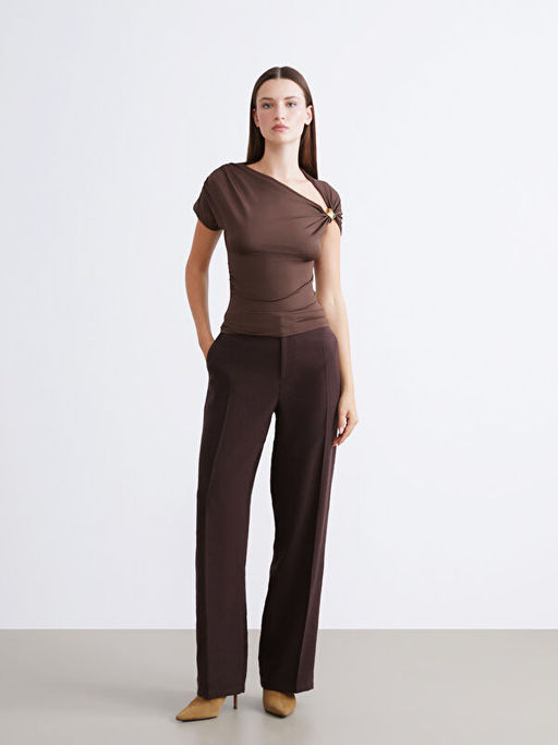 Tek Omuz B?zg?l? Bluz