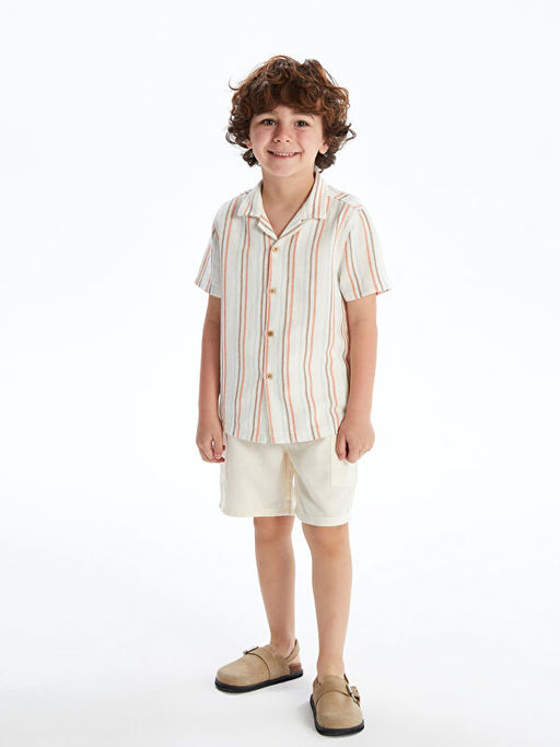 Pamuklu ?izgili Erkek ?ocuk G?mlek