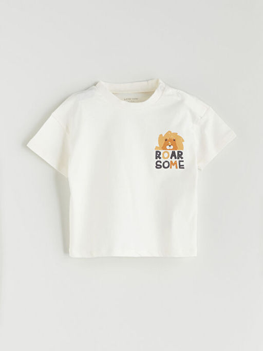 Sevimli Bask?l? Erkek Bebek Ti??rt ve ?ort 2li