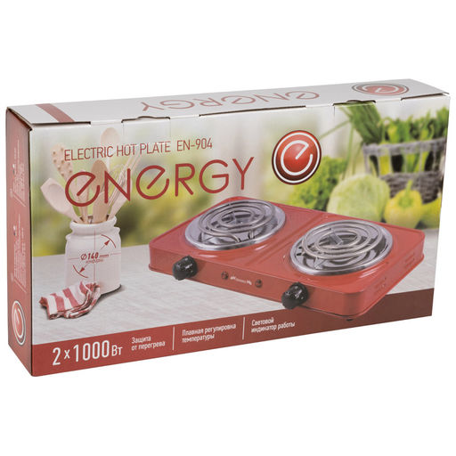 Электроплитка ENERGY EN-904/EN-904R/B 2-2,0 кВ чаша нерж. арт.158904,158967,159735 (2 конфорки) - Полимербыт фото 4