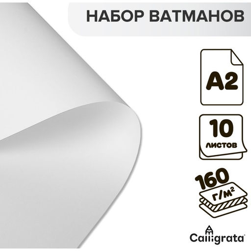 Набор ватманов чертёжных А2, 160 г/м, 10 листов