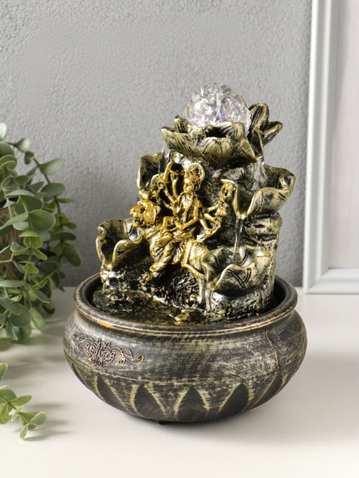 Фонтан настольный с подсветкой «Богиня Дурга», 16×16×22 см