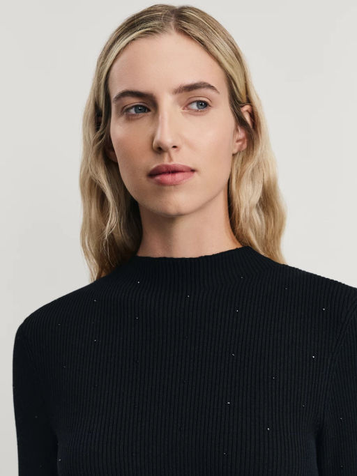 Вязаный лонгслив со стразами / Zarina фото 6