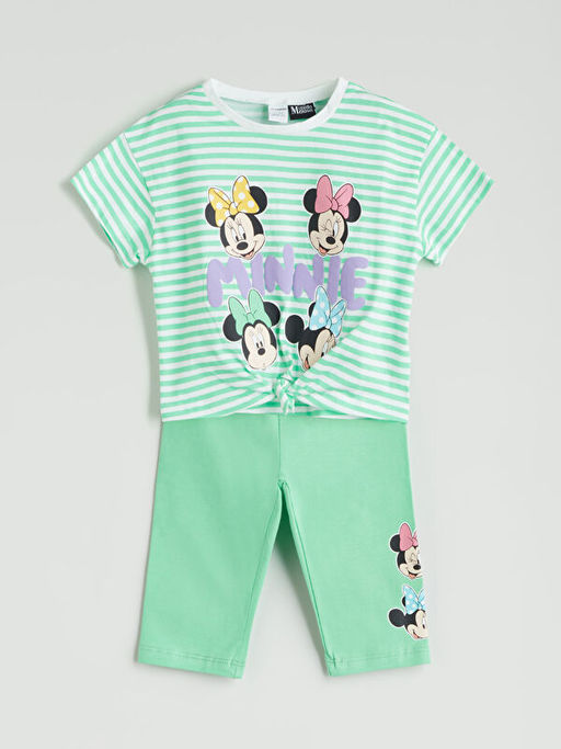 Minnie Mouse Bask?l? K?z Bebek Ti??rt ve Tayt 2li