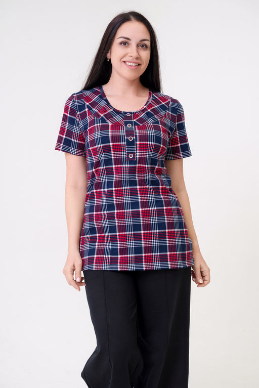 Туника женская из кулирки Наина красный макси - Амадэль фото 2