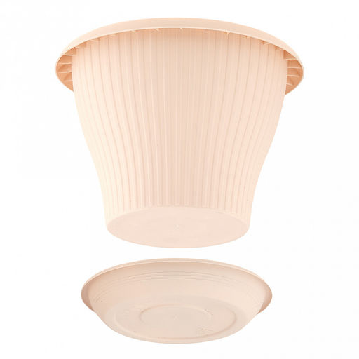 Горшок для цветов пластмассовый "Гамма плюс" 1,6л, д17см, h12,5см, пудровый (Россия)