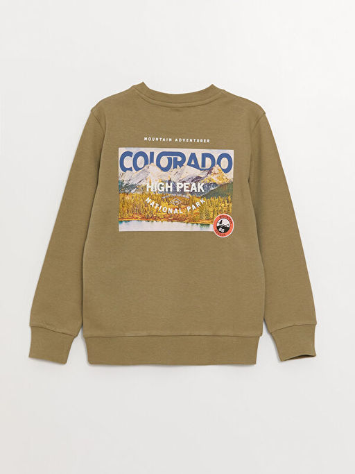 Bisiklet Yaka Bask?l? Uzun Kollu Erkek ?ocuk Ti??rt - Waikiki фото 2