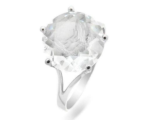 Кольцо из серебра горный хрусталь, СПН147