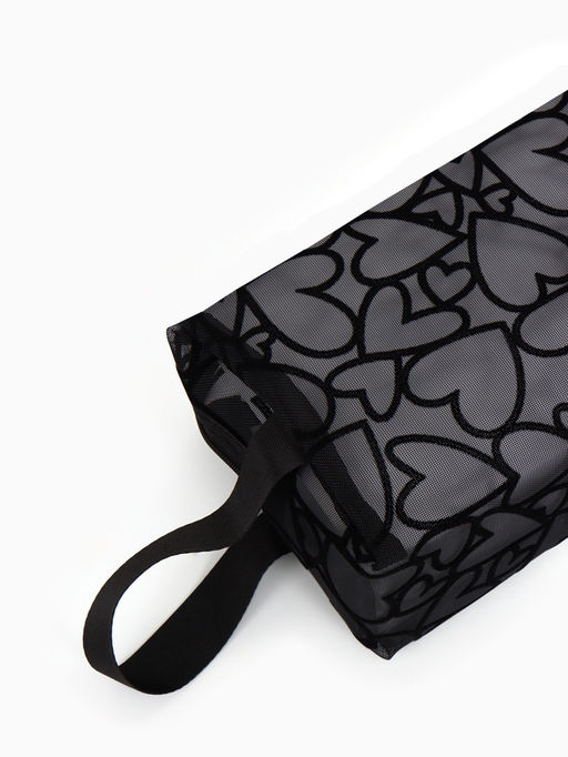 Косметичка дор Сердца 21*9,5*13, отд на молнии, черный